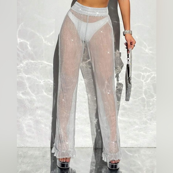 Renaissance Ruffle Hem Glitter Pants - Picture 1 of 1